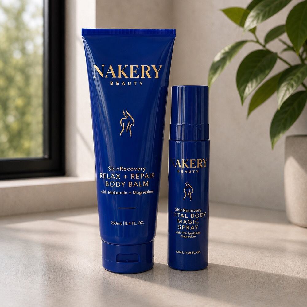 $73 New Nakery Beauty SkinRecovery Bundle Relax + Repair Body Balm + Magic Spray